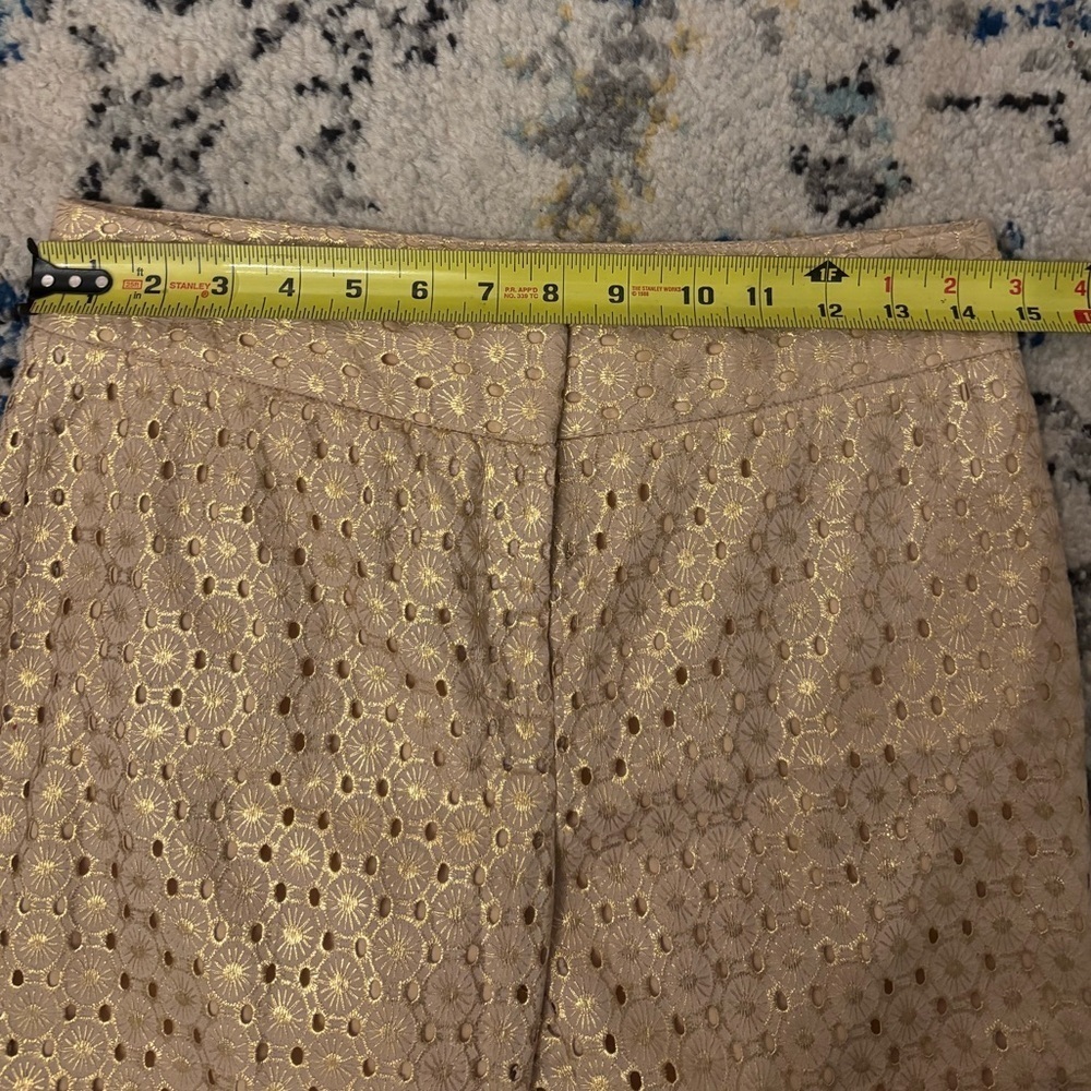 ANTONIO MELANI Gold Eyelet Embroidered Pants - Picture 7 of 7